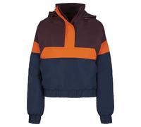Urban Classics Jacke Ladies 3-Tone Neon Mix Windrunner Pull Over Jacket Blouson, Multicolore (Redwine/Midnightnavy 02358), XS Femme