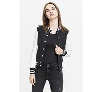 Urban Classics womens Ladies 2-tone College Sweatjacket Sweat shirt, Multicolore (Blk/Wht), S EU