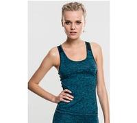 Urban Classics Ladies Active Melange Trainings Top Turquoise/black/black Taille: S | Débardeurs Outlet | Femme | Cyan