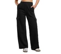 Urban Classics Ladies Baggy Light Terry Sweat Pants, Pantalons Femme, Black,