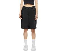 Urban Classics Ladies Cotton Cargo Bermuda Shorts, Black, 26 W Femme