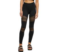 Urban Classics Leggings à inserts en dentelle au crochet Taille haute Noir S Femme
