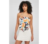 Urban Classics Ladies Cropped AOP Satin Triangle Top Femme Bauchfrei Regular Fit