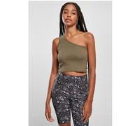 Urban Classics Ladies Cropped Asymmetric Top Khaki Taille: XXL | Débardeurs Outlet | Femme | Marron