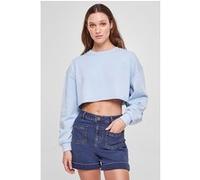 Urban Classics Ladies Cropped Flower Embroidery Terry Crewneck Balticblue Taille: XL | Pulls Outlet | Femme | Bleu