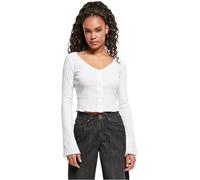 Urban Classics Ladies Cropped Rib Cardigan Maillot de survtement, Blanc, XXXXL Femme