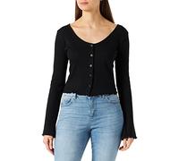 Urban Classics Ladies Cropped Rib Cardigan Maillot de survtement, Noir, 5X-Large Femme