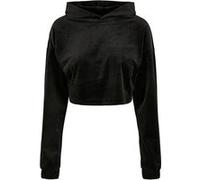Urban Classics Ladies Cropped Velvet Oversized Hoody Black Taille: XXL | Sweatshirts à capuche Outlet | Femme | Le Noir