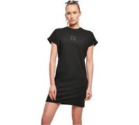 Urban Classics Ladies Cut on Sleeve Printed Tee Dress Robe, Noir/Noir, S Femme
