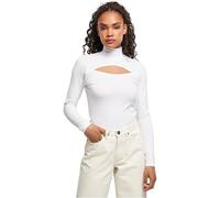 Urban Classics Ladies Cut-Out Turtleneck Longsleeve T-Shirt, Blanc, 4XL Femme