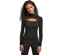 Urban Classics Ladies Cut-Out Turtleneck Longsleeve T-Shirt, Noir, XXXXL Femme