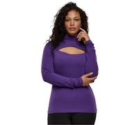 Urban Classics Ladies Cut-Out Turtleneck Longsleeve T-Shirt, Realviolet, L Femme