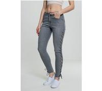 Urban Classics Ladies Denim Lace Up Skinny Pants Grey Taille: 30 | Pantalons skinny Outlet | Femme | Bleu