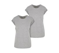 Urban Classics Ladies Extended Shoulder Tee 2-Pack T-Shirt, Gris, S Femme