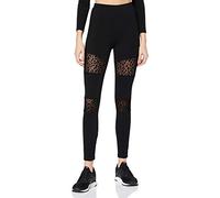 Urban Classics Ladies Flock Lace Inset Leggings, Noir, M Femme