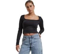 Urban Classics Ladies Glitter Square Neck Longsleeve Black Taille: L | Chemises Outlet | Femme | Le Noir