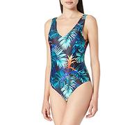 Urban Classics Ladies High Leg Pattern Swimsuit Maillot de Bain Une Pice, Vriesea Black, L Femme