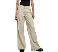 Urban Classics Ladies High Linen Mixed Wide Leg Pants, Pantalons Femme, Softseagrass,