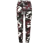 Urban Classics Ladies High Waist Camo Cargo Pants Wine Camo Taille: 26 | Pantalons cargo Outlet | Femme | Rouge