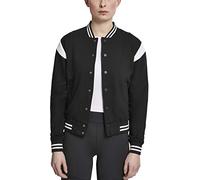 Urban Classics Ladies Inset College Sweat Jacket Veste, Noir (Blk/WHT 00050), X-Small Femme