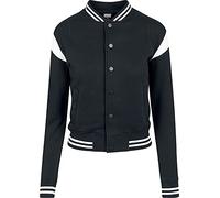 Urban Classics Ladies Inset College Sweat Jacket Veste, Noir (Blk/WHT 00050), XXX-Large Femme