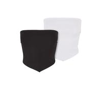 Urban Classics Ladies Knotted Bandeau Top 2-Pack Tricot, White+Black, XS Femme