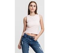 Urban Classics Ladies Lace Up Cropped Top Pink Taille: M | Tanktops Outlet | Femme | Rose