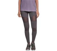 Urban Classics Ladies Legging pour Femme Tech Mesh, Empiècements en Maille Transparents sur Les Jambes, Matériau Élastique et Flexible, Normale, Dark Grey, Taille, 42 Fabricant: Large
