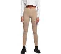 Urban Classics Ladies Legging pour Femme Tech Mesh, Empiècements en Maille Transparents sur Les Jambes, Matériau Élastique et Flexible, Normale, Softtaupe, Taille