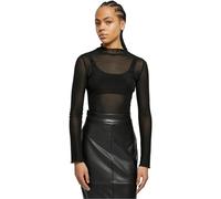 Urban Classics Ladies Mesh Turtleneck Body T-Shirt, Black, XXL Femme
