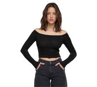 Urban Classics Ladies Off Shoulder Glitter Longsleeve T-Shirt, Black, XS Femme