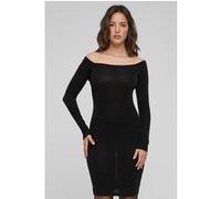 Urban Classics Ladies Off Shoulder Longsleeve Glitter Dress Black Taille: XS | Robes Mini Outlet | Femme | Le Noir