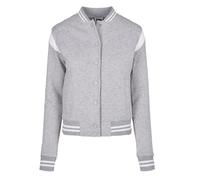 Urban Classics Ladies Organic Inset College Sweat Jacket Vestes, Gris/Blanc, M Femme