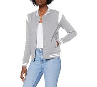 Urban Classics Ladies Organic Inset College Sweat Jacket Vestes, Gris/Blanc, L Femme