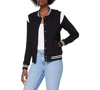 Urban Classics Ladies Organic Inset College Sweat Jacket Vestes, Noir/Blanc, S Femme