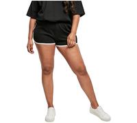 Urban Classics Ladies Organic Interlock Retro Hotpants Shorts, Black/White, 4XL Femme