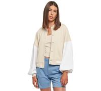 Urban Classics Ladies Oversized 2 Tone College Terry Jacket, Jacket Femme, Softseagrass/white,