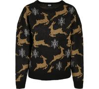 Urban Classics Femme Ladies Oversized Christmas Sweater Maillot de survtement, Noir/Doré, XXL