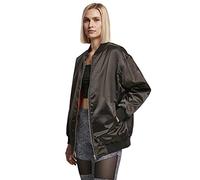 Urban Classics Femme Blouson Bomber Oversize en Satin pour Femme Veste, Noir, M EU