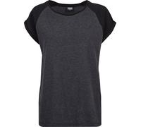 Urban Classics T-Shirt Manches Raglan Femme Femme T-Shirt Manches Courtes Anthracite/Noir 3XL