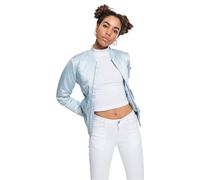 Urban Classics Ladies Satin Bomber Jacket, Blouson Femme, Bleu-Blau (Babyblue 790), XS