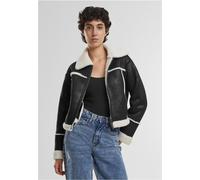 Urban Classics Ladies Shearling Jacket noir/blanc - L