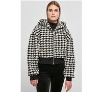 Urban Classics Ladies Short Oversized Aop Sherpa Jacket Blackhoundstooth Taille: XL | Manteaux en fausse fourrure Outlet | Femme | Le Noir