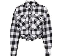 Urban Classics Ladies Short Oversized Check Shirt Black/white Taille: XXL | Chemises Outlet | Femme | Le Noir