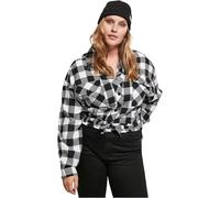Urban Classics Chemise courte oversize à carreaux Noir/Blanc 3XL Femme