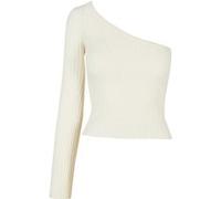 Urban Classics Ladies Short Rib Knit One Sleeve Sweater Whitesand Taille: S | Pulls en Maille Outlet | Femme | Blanche