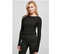 Urban Classics Pull court côtelé pour femme noir Taille S