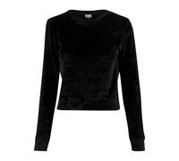 Urban Classics Ladies Short Velvet Crew Sweat-Shirt, Noir (7), S Femme