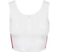 Urban Classics Ladies Side Stripe Cropped Zip Top White/firered/navy Taille: L | Débardeurs Outlet | Femme | Blanche