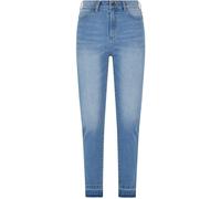 Urban Classics Ladies Skinny High Waist Open Hem Jeans, Pantalons Femme, Clearblue Bleached,